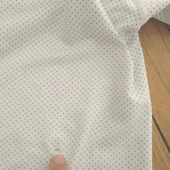 BYLT Drop Cut Short Sleeve Polo Shirt Mens L White Gray Swiss Dots Stretch - Picture 7 of 7